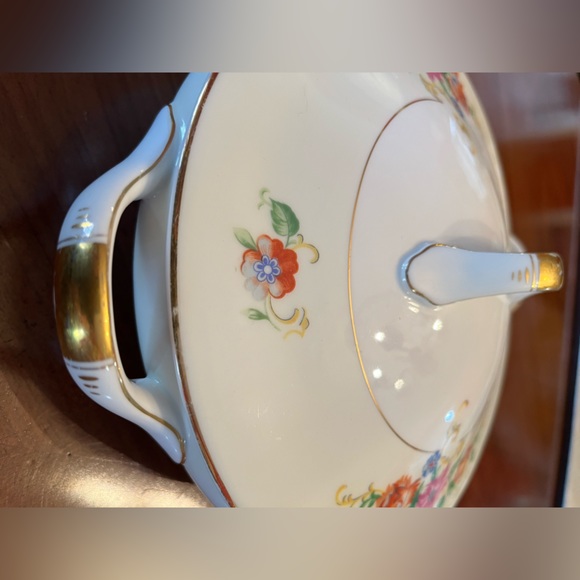 RARE Eschenbach Baronet style Bavarian China Pattern Floral China Bowl w Lid - Picture 11 of 14